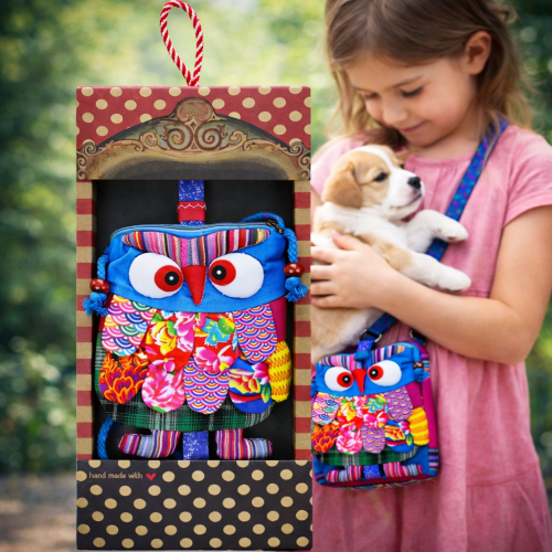 Λαμπάδα Τσαντάκι κουκουβάγια - Μπλε