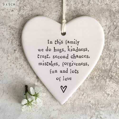 Porcelain round heart-In this family
