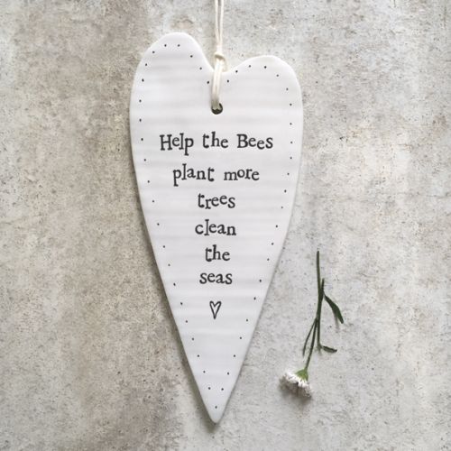 Καρδιά μακριά πορσελάνη 13,7x6 εκ. - Help more bees …
