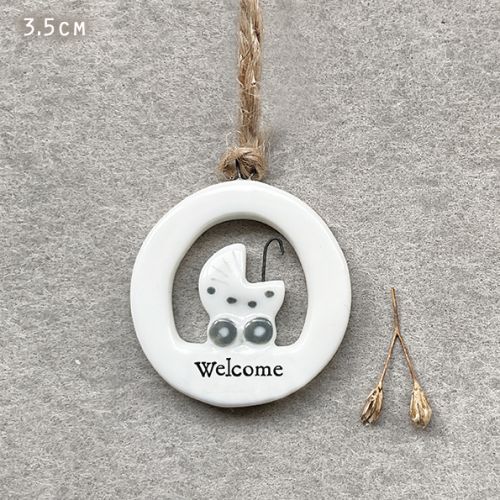 Πορσελάνινος κύκλος 3,5εκ. - Welcome