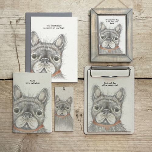 Βιβλιαράκι block print σκύλος-You'll never walk alone 9x14εκ.