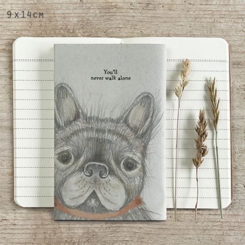 Βιβλιαράκι block print σκύλος-You'll never walk alone 9x14εκ.