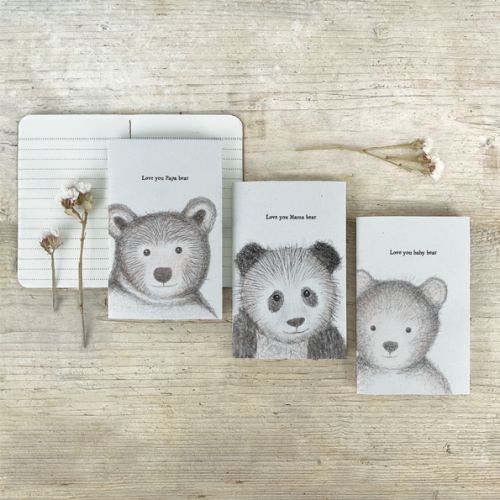 Βιβλιαράκι block print αρκούδα-baby bear 9x14εκ.
