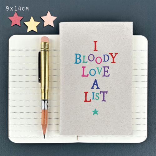 Βιβλιαράκι Wobbly word - Bloody love a list 9x14εκ.