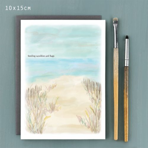 Seascape card-Sending sunshine and hugs