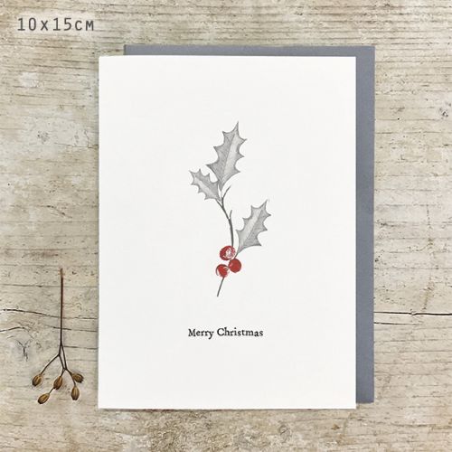 Bird & berry card-Holly