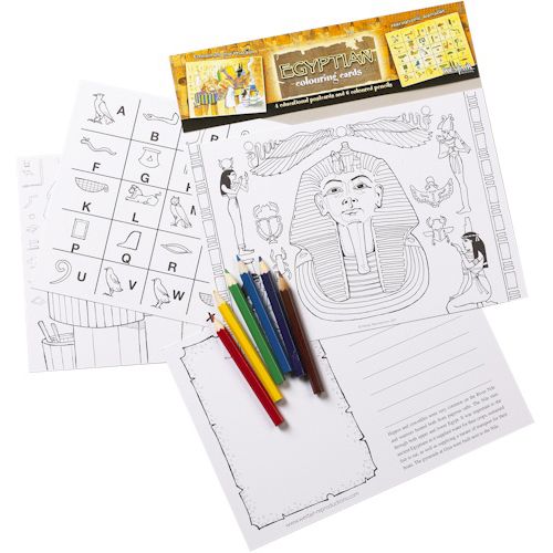 Egyptian Educational Colouring Postcards