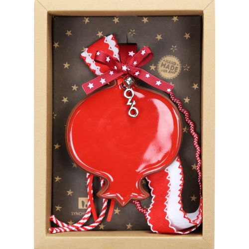 Γούρι Κεραμικό στολίδι μεγ.-Ρόδι