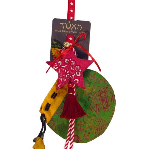 Γούρι Βαμβακερό στολίδι-Αστέρι μπορντώ