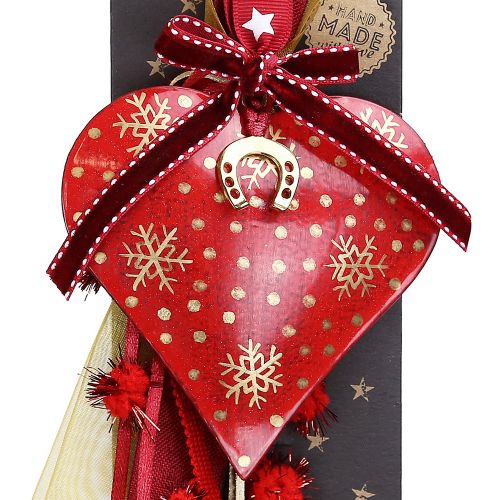 Γούρι Καρδιά με χρυσά σχέδια-Πέταλο  30εκ.