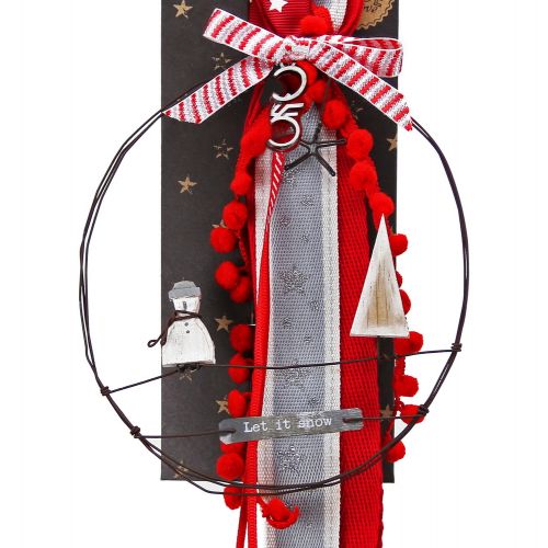 Γούρι Στεφάνι συρμάτινο-Χιονάνθρωπος  30εκ.