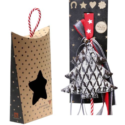 Γούρι Στολίδι μεταλλικό αντικέ-Δέντρο 30x19εκ.