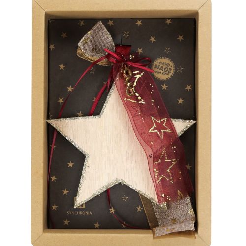 Γούρι Αστέρι γκλίτερ-περίγραμμα 30x19εκ. από ξύλο