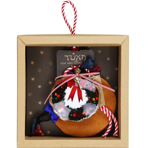 Γούρι Στολίδι μεταλλικό-Στεφάνι 18x17,5εκ.