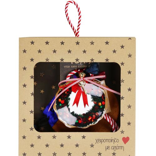 Γούρι Στολίδι μεταλλικό-Στεφάνι 18x17,5εκ.