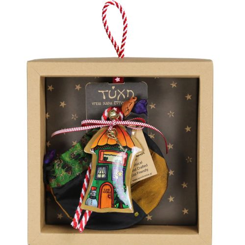 Γούρι Σπίτι μεταλλικό-Δέντρο 18x17,5εκ.