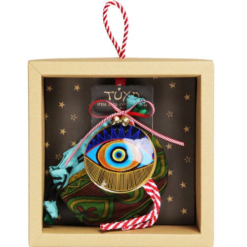 Γούρι Μάτι μεταλλικό-Χρυσές γραμμές 18x17,5εκ.