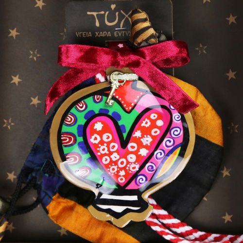 Γούρι Ρόδι boho-Καρδιά - μέταλλο