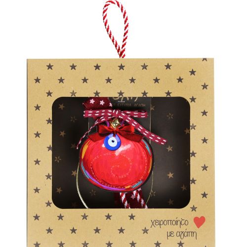 Γούρι Στολίδι τύχης-Ρόδι μάτι - ΞΥΛΟ - 18x18