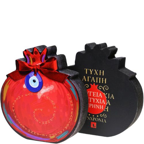 Γούρι επιτραπέζιο 18εκ. - Ρόδι με φιόγκο-Μάτι