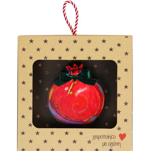 Γούρι επιτραπέζιο 18εκ. - Ρόδι με φιόγκο-Κλειδί