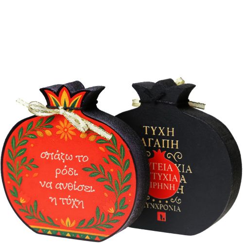 Γούρι επιτραπέζιο 18εκ. - Ρόδι με άνθη-Σπάζω