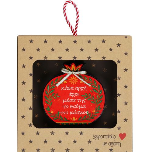 Γούρι επιτραπέζιο 18εκ. - Ρόδι με άνθη-Κάθε αρχή