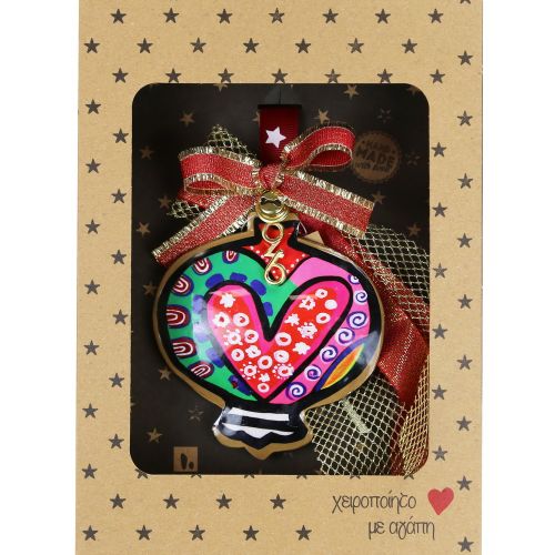 Γούρι Ρόδι boho μετ.-Καρδιά