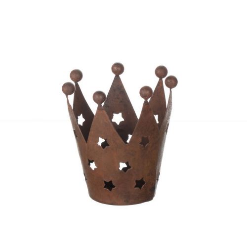 Rust Crown Tea-light Sml 9x4,5cm