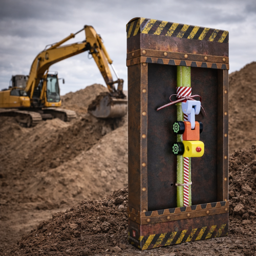 Λαμπάδα Όχημα ξύλινο μίνι - Εκσκαφέας