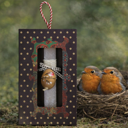 Easter Candle Bird painted on egg-Robin