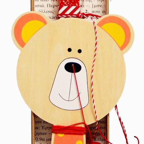 Easter Candle wooden pad with animal