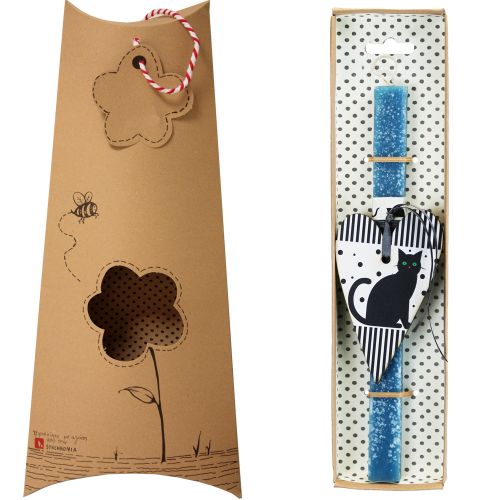 Λαμπάδα Γάτα σε καρδιά - Πετρόλ