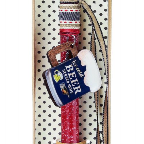 Λαμπάδα Μπρελόκ ποτήρι μπύρα - Κόκκινο