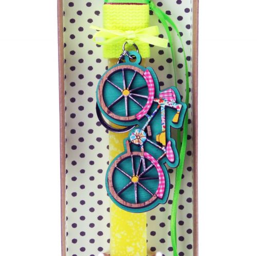 Λαμπάδα Μπρελόκ ποδήλατο - Κίτρινο