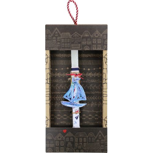 Easter Candle Boat - Blue Recycled Paper