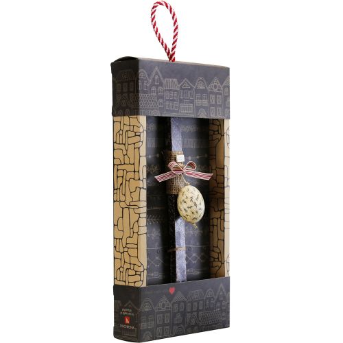 Easter Candle wooden egg-Leaves