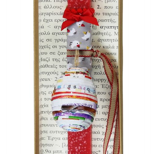 Λαμπάδα Αυγό χειροτέχνημα - Κόκκινο