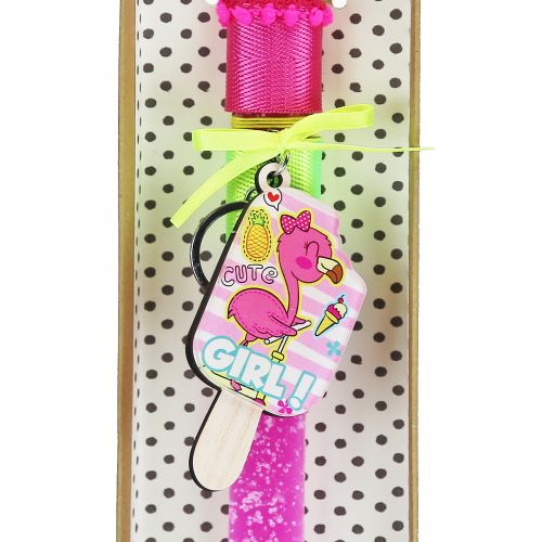 Λαμπάδα μπρελόκ Παγωτό - Φλαμίνγκο