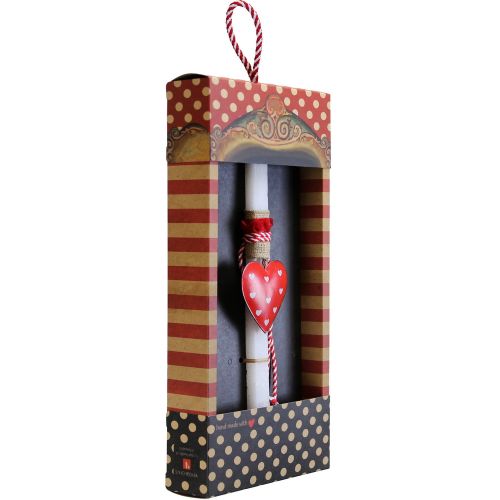 Λαμπάδα Μεταλλική καρδιά - Κόκκινη