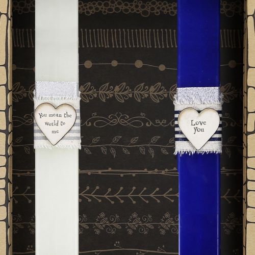 Λαμπάδα Basic -Ζευγάρι καρδιές Love