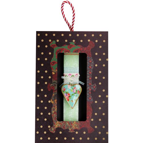 Λαμπάδα Καρδιά φλοράλ μικρή - βεραμάν