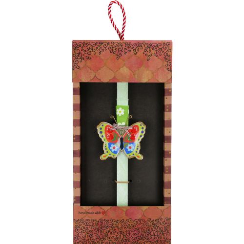 Λαμπάδα Πεταλούδα φλοράλ - Φούξια