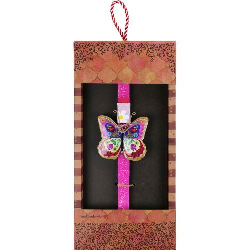 Λαμπάδα Πεταλούδα φλοράλ - Λαχανί