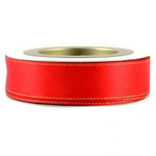 Κορδέλα 45μ. Σατέν METALIC FINISH 3χιλ. - κόκκινη