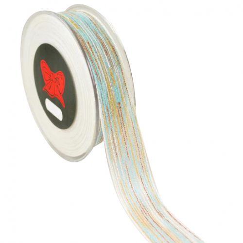 Κορδέλα 9μ. SANTORINΙ 25χιλ. - Γαλάζιο,Μπεζ