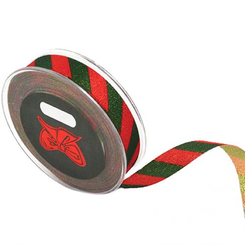 Κορδέλα 18μ. FREYA DIAGONAL 1.2εκ. - Κόκκινη-Πράσινη