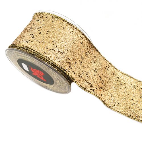 Κορδέλα 9μ. CARMENTA 6.7εκ. - Χρυσή-Μαύρη