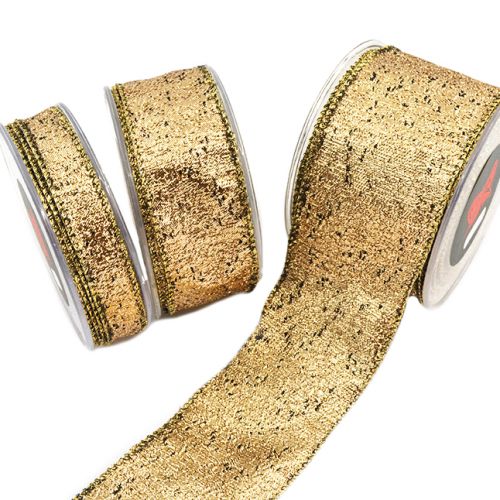 Κορδέλα 9μ. CARMENTA 6.7εκ. - Χρυσή-Μαύρη