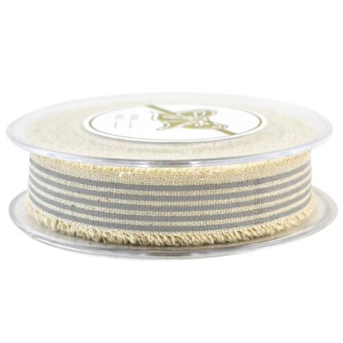 Κορδέλα 9μ. LONETA FRAYING STRIPES  40χιλ. - Γκρι